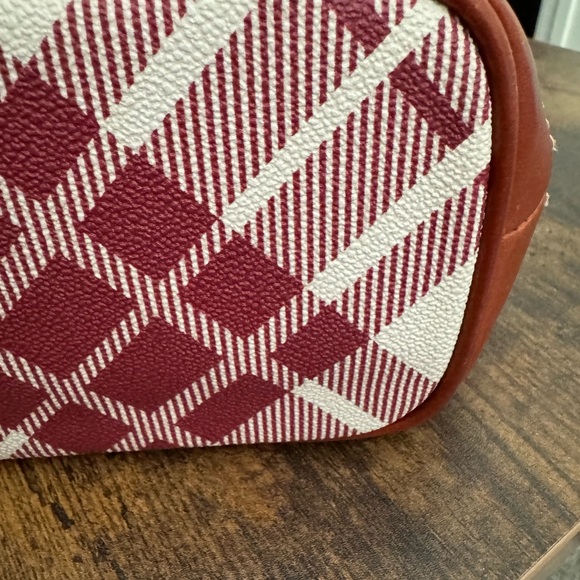 Dooney & Bourke red and cream plaid crossbody. Gently used - Picture 4 of 9